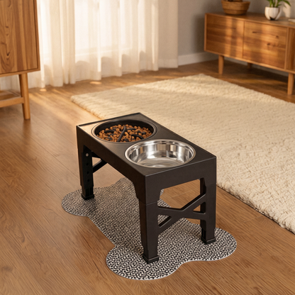 Elevated Slow Feed Dog Bowl Set with Adjustable Stand