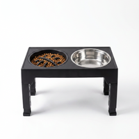 Elevated Slow Feed Dog Bowl Set with Adjustable Stand