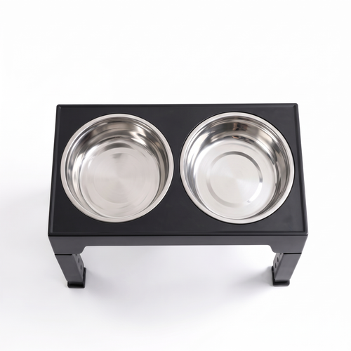 Adjustable Pet Feeding Bowl with Stainless Steel and Slow Feeder